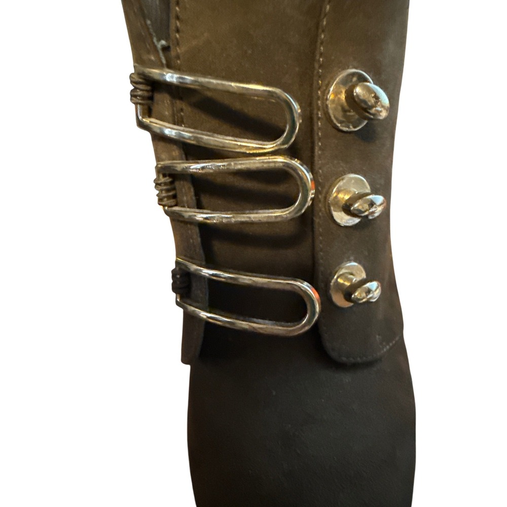 LimeLight Vittoria Brown‎ Stiletto Ankle Booties Zip 8.5 Witchy Officesiren Y2K - Picture 9 of 9